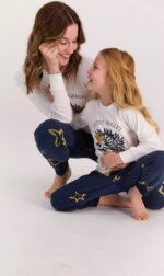 AR1428 طقم بيجاما شتوي قطعتين لون كحلي "FAMILY HEDGEHOG" - Family Collection - الصورة 3