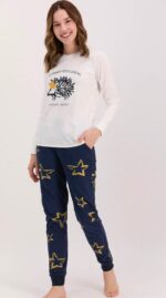 AR1428 طقم بيجاما شتوي قطعتين لون كحلي "FAMILY HEDGEHOG" - Family Collection - الصورة 4