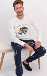 AR1428 طقم بيجاما شتوي قطعتين لون كحلي "FAMILY HEDGEHOG" - Family Collection - الصورة 6