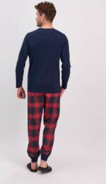 AR1572-S  طقم بيجاما قطعتين بلوز لون كحلي مع بنطال مقلم - الصورة 9