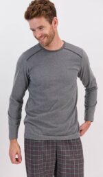 ⁦AR1569-S طقم بيجاما قطعتين للرجال بلوز مع بنطال مقلم⁩ - الصورة ⁦8⁩