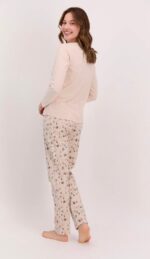 ⁦AR1470 طقم بيجاما قطعتين لون افوايت مع بنطال مرسوم عليه "CHILLY WEATHER⁩ - الصورة ⁦2⁩