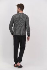 ⁦AR1576 طقم بيجاما قطعتين للرجال تصميم رائع لون اسود⁩ - الصورة ⁦3⁩