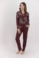 PC8033  طقم بيجاما قطعتين بأزرار ماركة PIERRE CARDIN