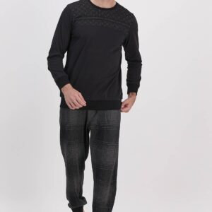 AR1580 طقم بيجاما للرجال قطعتين لون اسود