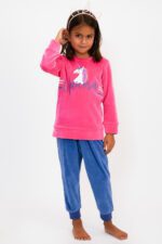 RP2606-2 طقم بيجاما مخملية للفتيات قطعتين "UNICORN"