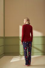 ⁦F- 4212 طقم بيجاما ثلاث قطع مخمل⁩ - الصورة ⁦4⁩