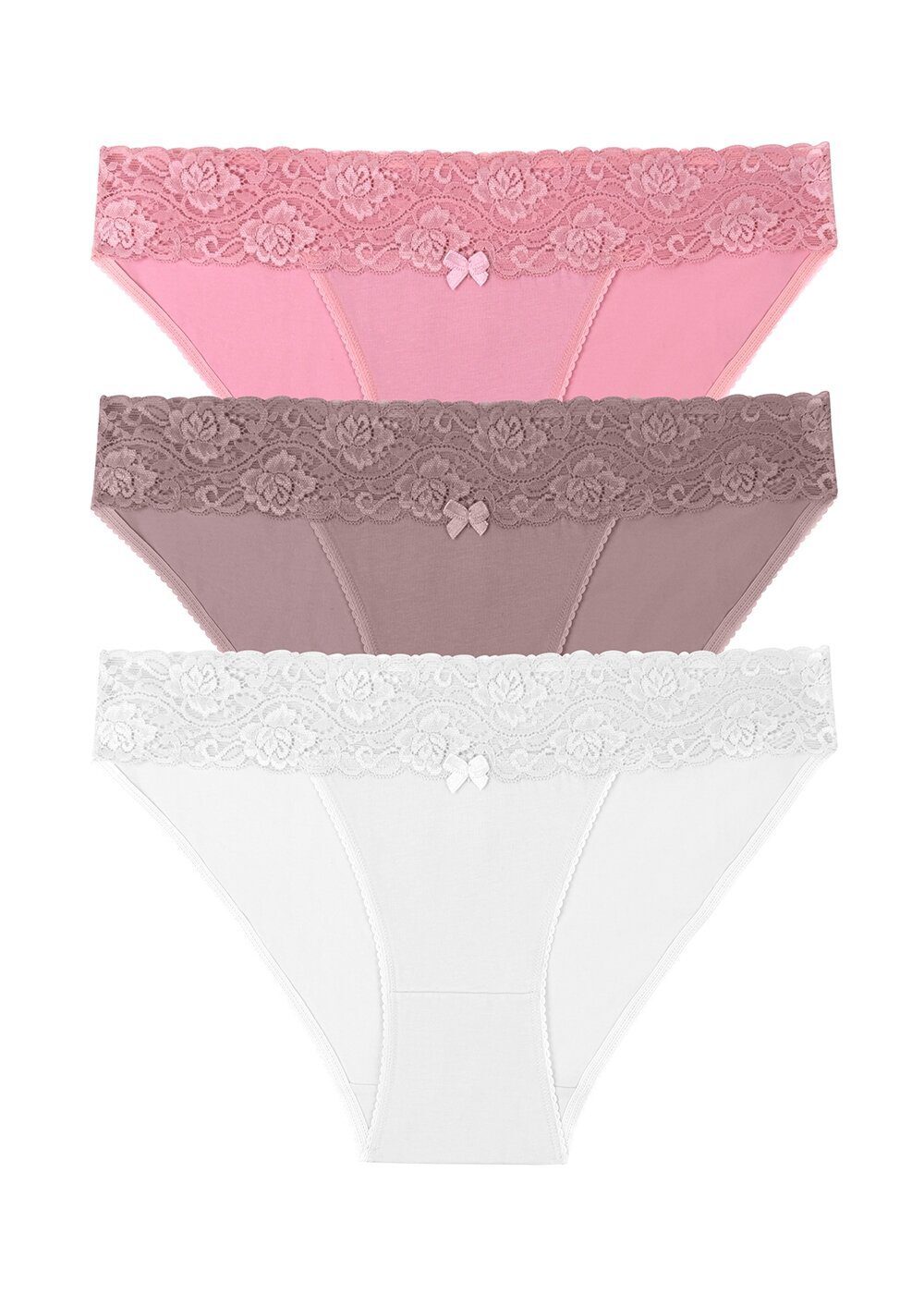 3 P Cotton Lace Slip ST0047601 -كلوت لاس 3 قطع