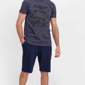 AR1372-S-V1  طقم بيجاما شورت للرجال قطعتين لون كحلي