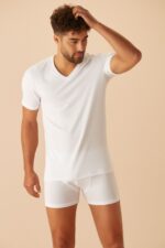 V-SHIRT 607V- TSHIRT - تي شيرت رجالي بفتحة رقبة على شكل V SW0006607V