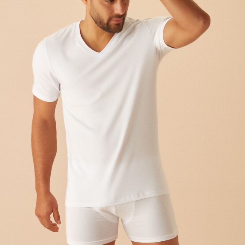 V-SHIRT 607V- TSHIRT - تي شيرت رجالي بفتحة رقبة على شكل V SW0006607V