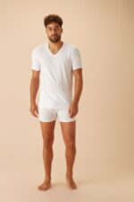 ⁦V-SHIRT 607V- TSHIRT - تي شيرت رجالي بفتحة رقبة على شكل V SW0006607V⁩ - الصورة ⁦3⁩