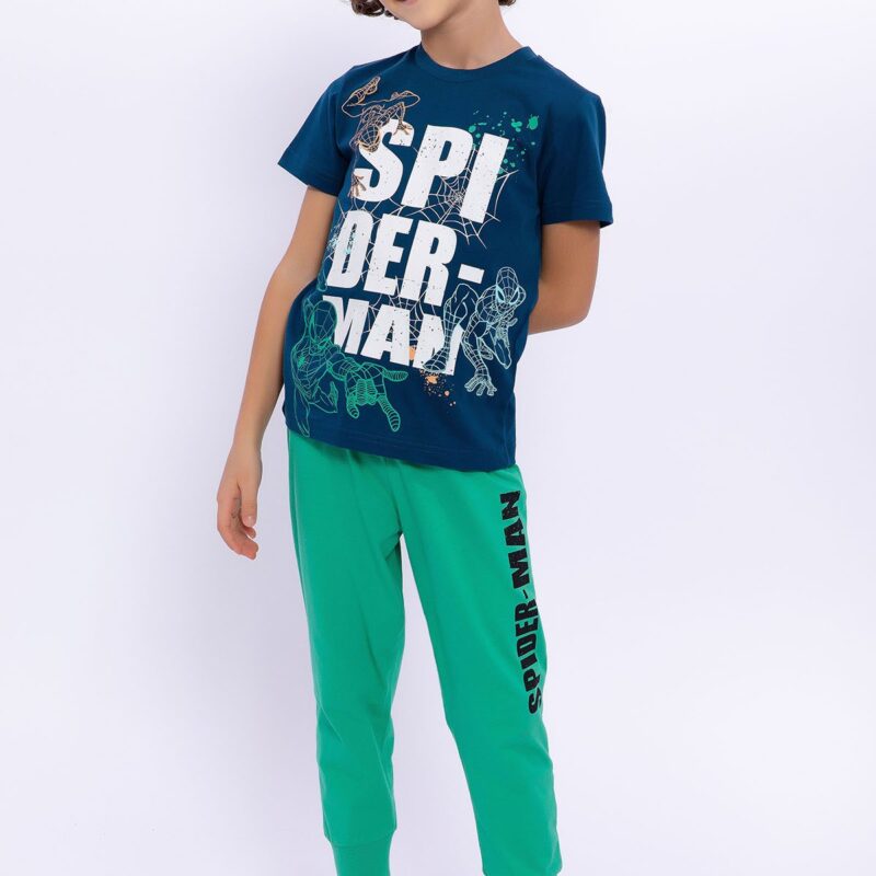 D4664 طقم بيجاما قطعتين قطن للاطفال سبايدر مان