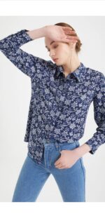 ⁦S21G468- قميص فلورال قصير بأكمام⁩ - الصورة ⁦2⁩