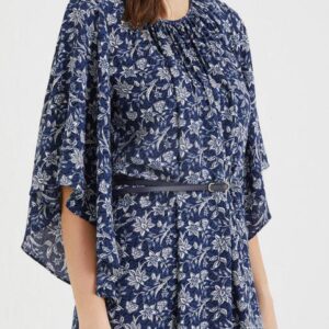 S21D137- فستان  قصير بنقشة الزهور مع حزام