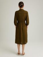 S22D365  فستان قميص ميدي لون زيتي - الصورة 6