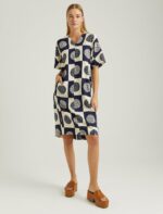 S22D323- فستان كتان منقوش مقاس كبير - الصورة 7