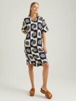 S22D323- فستان كتان منقوش مقاس كبير - الصورة 6