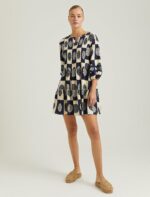 S22D321 فستان كتان منقوش - الصورة 3