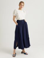 S22S202-تنورة طويلة بحزام