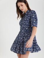 ⁦S21D466-فستان قميص قصير بنقشة زهور⁩ - الصورة ⁦3⁩