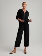 ⁦S22E011 طقم عملي تريننج جاكيت سحاب مع طاقية وبنطال عريض⁩ - الصورة ⁦15⁩