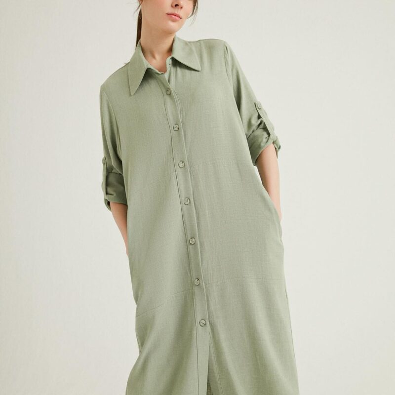 S21D398-PASTEL GREEN قميص طويل