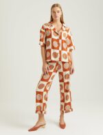 ⁦S22G203-GOMLEK RUSTقميص كتان نصف كم بأزرار  منقوش⁩ - الصورة ⁦7⁩