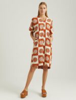 S22D323- فستان كتان منقوش مقاس كبير - الصورة 13