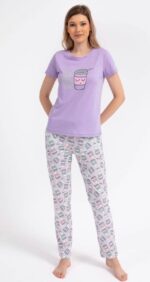 AR1839-X  طقم بيجاما للنساء قطعتين قطن مقاسات كبيرة