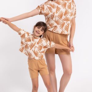 AR1874 طقم بيجاما شورت نصف كم من مجموعة الام وابنتها