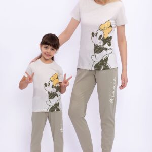 D4643-V1  طقم بيجاما قطعتين ديزني ميني ماوس من مجموعة الام وابنتها