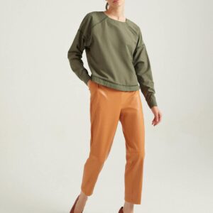 W22B313-BLUZ-PESTO قميص قصير بأكمام