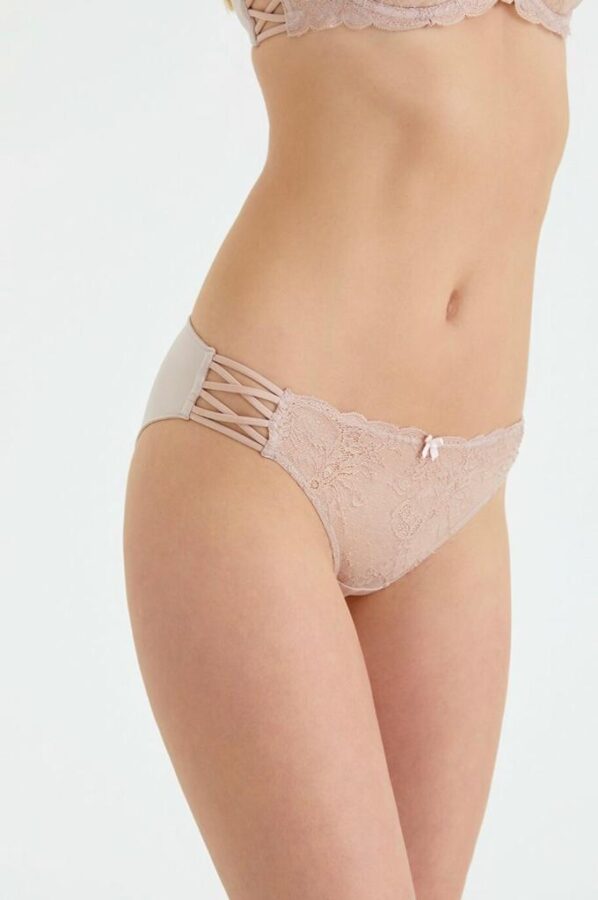 ST3900601 Just Married Slip Panties - PINK كلوت داخلي سترينج دانتيل لون زهري