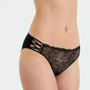 ST3900601 Just Married Slip Panties – Black كلوت داخلي سترينج دانتيل لون اسود