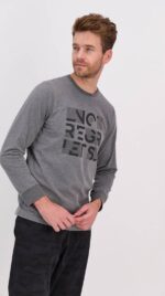 AR1610-V1   طقم بيجاما قطعتين قطن للرجال بلوز لون رمادي - الصورة 3