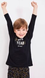 AR2303 من كولكشن العائلة الاب مع ابنه بيجاما قطن قطعتين Happy New Year - الصورة 7