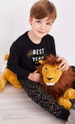 AR2303 من كولكشن العائلة الاب مع ابنه بيجاما قطن قطعتين Happy New Year - الصورة 6