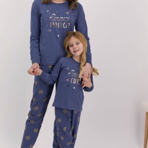 AR1426 كولكشن الام وابنتها بيجاما قطن قطعتين