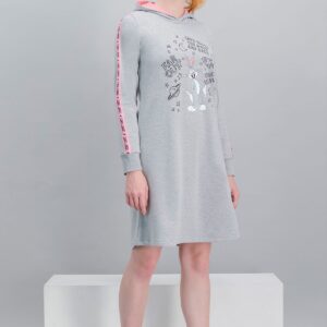 L1017-S-V2 قميص نوم لوني تونز لون رمادي مبطن قطن مبطن فيليز