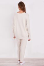 ⁦PC8439-S-V1 طقم بيتي ماركة بيير كاردان صوف لون كريمي⁩ - الصورة ⁦5⁩