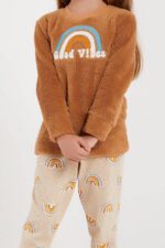 AR2175 طقم بيجاما قطعتين بلوز فرو من كولكشن الام وابنتها - الصورة 12