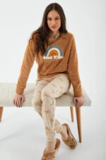 AR2175 طقم بيجاما قطعتين بلوز فرو من كولكشن الام وابنتها - الصورة 6