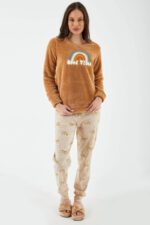 AR2175 طقم بيجاما قطعتين بلوز فرو من كولكشن الام وابنتها - الصورة 5