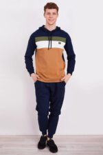 ⁦AR2378-S تريننج دافئ ومبطن للرجال لون بيج مخططة باللون الكريمي والاخضر⁩ - الصورة ⁦3⁩