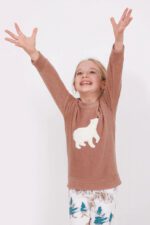 AR2161 من كولكشن الام وابنتها بيجاما قطعتين دافئة ومريحة - الصورة 7