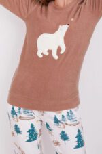 AR2161 من كولكشن الام وابنتها بيجاما قطعتين دافئة ومريحة - الصورة 4