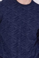 AR2332-V1 طقم بيجاما قطعتين للرجال قطن بلوز لون كحلي مع بنطال لون كحلي - الصورة 4