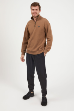 AR2367-X طقم بيجاما قطعتين للرجال دافئة مقاسات كبيرة بلوز لون بيج مع بنطال لون اسود