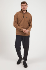 ⁦AR2367-X طقم بيجاما قطعتين للرجال دافئة مقاسات كبيرة بلوز لون بيج مع بنطال لون اسود⁩ - الصورة ⁦3⁩